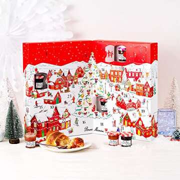 Bonne Maman Advent Calendar 2021 with Mini Fruit Jams and Spreads Assorted, 23 x 30g