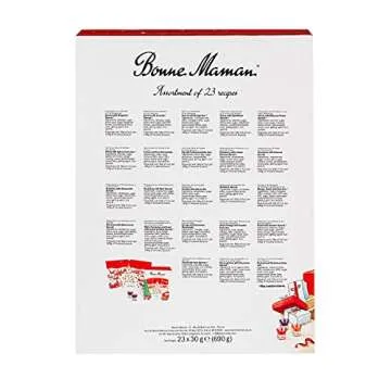 Bonne Maman Advent Calendar 2021 with Mini Fruit Jams and Spreads Assorted, 23 x 30g