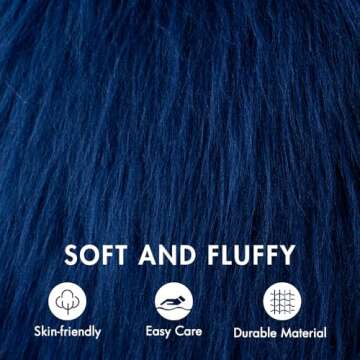 MIULEE Pack of 2 Decorative Faux Fur Throw Pillow Covers New Luxury Series Style Fluffy Pillow Case Cushion Cover for Sofa Bedroom Car Navy Blue 18 x 18 Inch