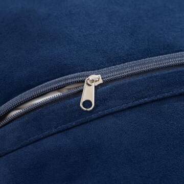 MIULEE Pack of 2 Decorative Faux Fur Throw Pillow Covers New Luxury Series Style Fluffy Pillow Case Cushion Cover for Sofa Bedroom Car Navy Blue 18 x 18 Inch