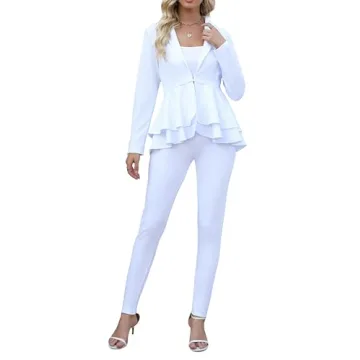 Salimdy Women's Elegant 2-Piece Blazer & Pants Suit Set