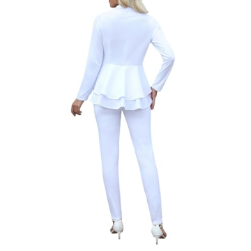 Salimdy Women's Elegant 2-Piece Blazer & Pants Suit Set