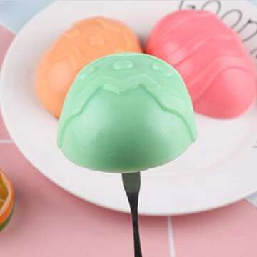 2 Pack Easter Egg Shaped Silicone Cake Mold 6-Cavity Chocolate Cook Trays for DIY Candy Chocolate Jelly Fondant Making
