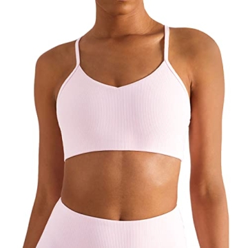 altiland High Impact Supportive Sports Bras for Women, V Neck Padded Workout Yoga Fitness Running At...