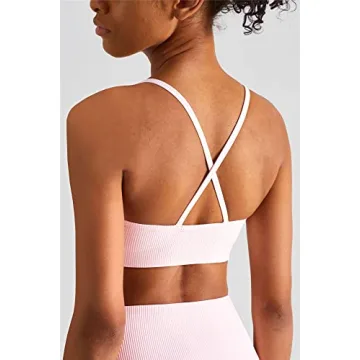 High Impact Sports Bra for Women, Padded V Neck