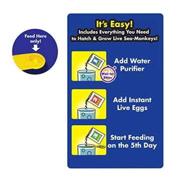 BANDAI The Original Sea Monkeys - Sea Monkeys On Mars - Grow Your Own Pets Science Kit- Includes Eggs, Food, and Water Purifier