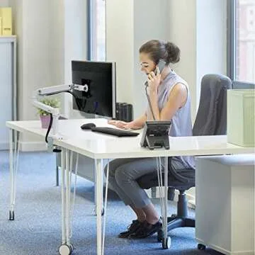 Ergotron – LX Premium Monitor Arm, Single Monitor Desk Mount – fits Flat Curved Ultrawide Computer Monitors up to 34 Inches, 7 to 25 lbs, VESA 75x75mm or 100x100mm – White