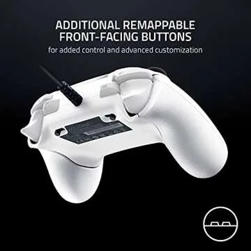 Razer Wolverine V2 Wired Gaming Controller for Xbox Series X|S, Xbox One, PC: Remappable Front-Facing Buttons - Mecha-Tactile Action Buttons and D-Pad - Trigger Stop-Switches - White