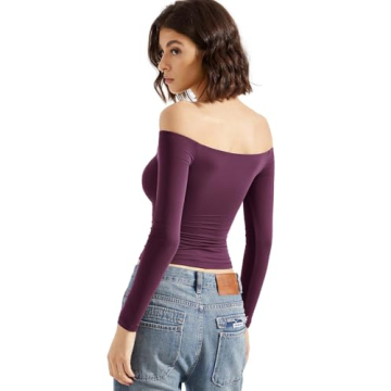 SUUKSESS Off The Shoulder Double Lined Long Sleeve Shirt