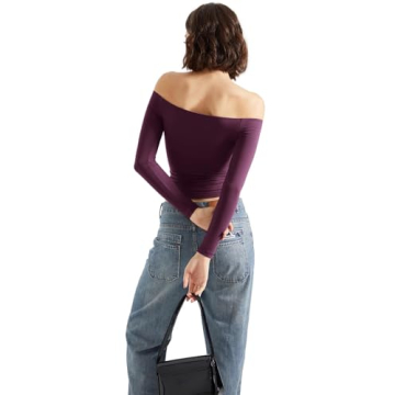 SUUKSESS Off The Shoulder Double Lined Long Sleeve Shirt