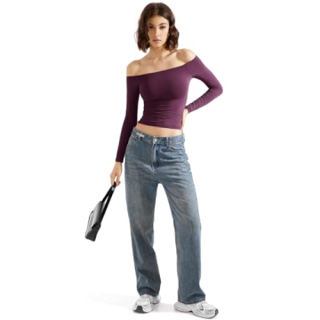 SUUKSESS Off The Shoulder Double Lined Long Sleeve Shirt