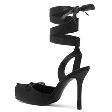 Riekhany Satin Ballet Heels - Stylish and Comfortable Pumps