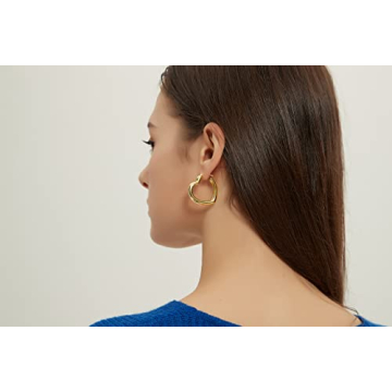 Gold Heart Hoop Earrings Lightweight Hypoallergenic Chic Design