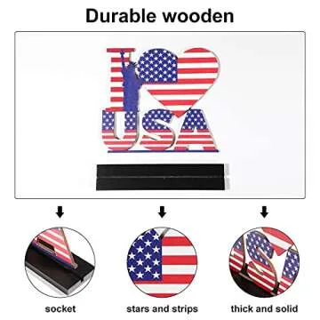 Patriotic Wooden Centerpiece for Independence Day Celebrations