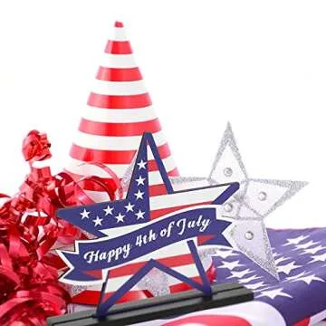 Patriotic Wooden Centerpiece for Independence Day Celebrations