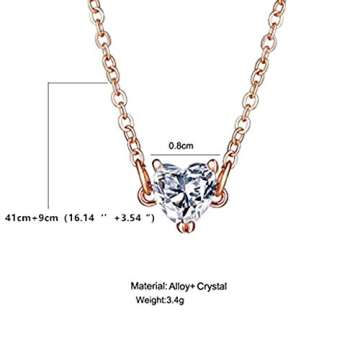 BERYUAN Women Simple Choker Heart Choker Pendant Necklace Trendy Necklace Bridal Necklace Jewelry for Women(GOLD)