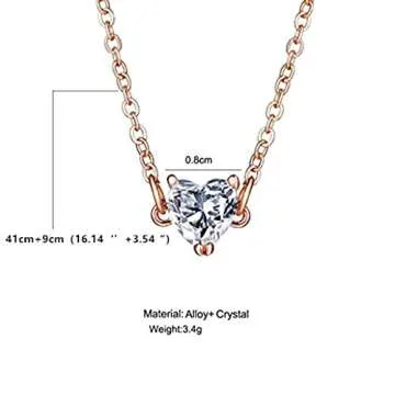 BERYUAN Women Simple Choker Heart Choker Pendant Necklace Trendy Necklace Bridal Necklace Jewelry for Women(GOLD)