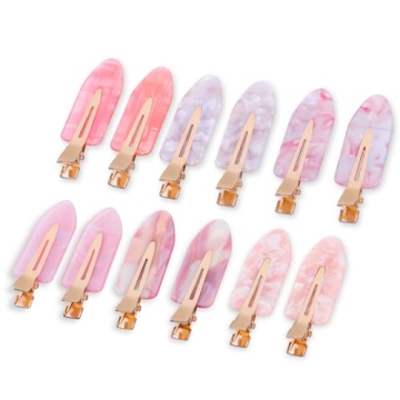 Cptots No Crease Hair Clips 12 PCS Pink Stylish