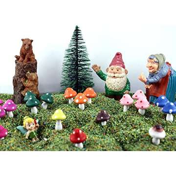 Meyer Imports Mini Wooden Mushroom Decoration (Pack of 6) - Miniature Mushrooms for Fairy Garden Art/Crafts/Dollhouse/Figurines Decor - Red