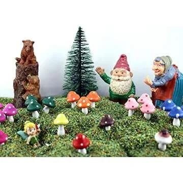 Meyer Imports Mini Wooden Mushroom Decoration (Pack of 6) - Miniature Mushrooms for Fairy Garden Art/Crafts/Dollhouse/Figurines Decor - Red