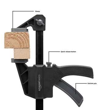 Amazon Basics 6-Piece Trigger Clamp Set – 4" & 6" Clamps