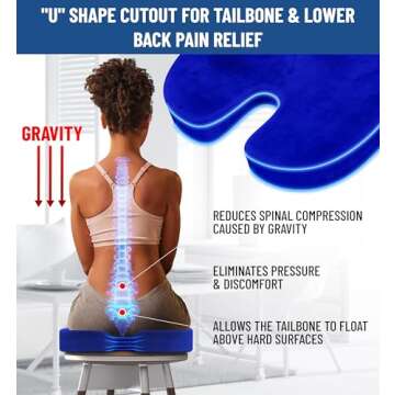 Everlasting Comfort Memory Foam Seat Cushion for Pain Relief