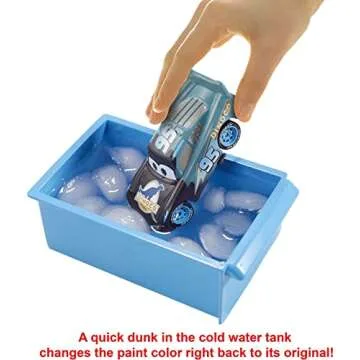 Mattel Disney and Pixar Cars Dinoco Car Wash Playset with Pitty & Lightning McQueen Toy Cars, Water Play & Color Change