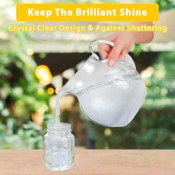 Lily's Home Shatterproof Plastic Pitcher, the Large Capacity Makes it Excellent for Parties, Both Indoor and Outdoor, Clear, (100 Ounces)