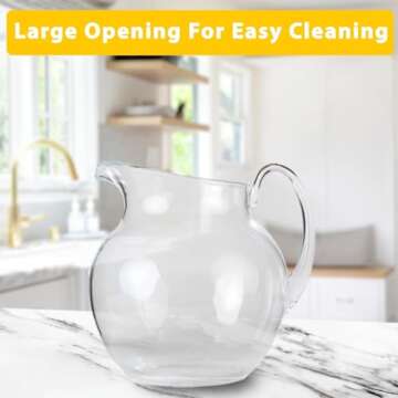 Lily's Home Shatterproof Plastic Pitcher, the Large Capacity Makes it Excellent for Parties, Both Indoor and Outdoor, Clear, (100 Ounces)