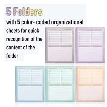Mr. Pen Plastic Folders with Clear Pocket - 5 Pack Pastel
