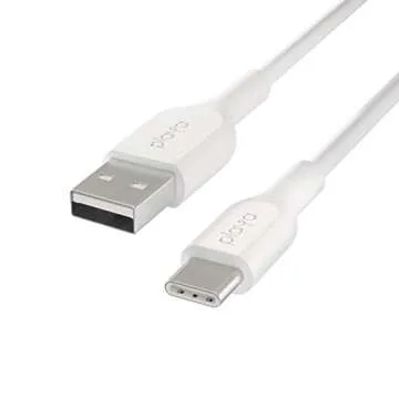 USB-C Cable by Playa (USB to USB-C Cable, USB Type-C Cable for Note10, S10, Pixel 3, iPad Pro, Nintendo Switch and More) (White, 3 ft.)
