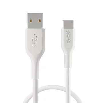 USB-C Cable by Playa (USB to USB-C Cable, USB Type-C Cable for Note10, S10, Pixel 3, iPad Pro, Nintendo Switch and More) (White, 3 ft.)