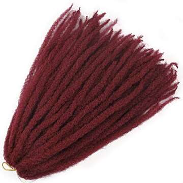 Afro Kinky Twist Crochet Hair Braids Marley Braid Hair 18inch Senegalese Curly Crochet Synthetic Braiding Hair (Red)