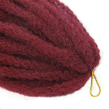 Afro Kinky Twist Crochet Hair Braids Marley Braid Hair 18inch Senegalese Curly Crochet Synthetic Braiding Hair (Red)