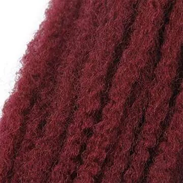 Afro Kinky Twist Crochet Hair Braids Marley Braid Hair 18inch Senegalese Curly Crochet Synthetic Braiding Hair (Red)