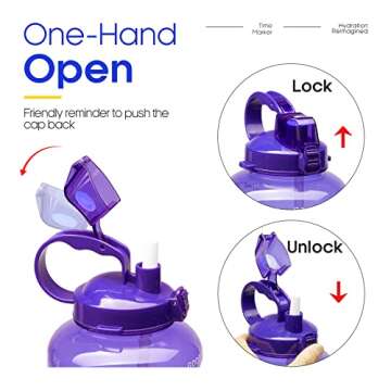 Giotto 1 Gallon Motivational Water Bottle - BPA Free & Portable