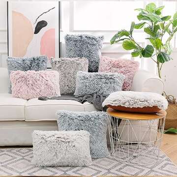 NordECO HOME Faux Fur Cushion Cover for Stylish Decor