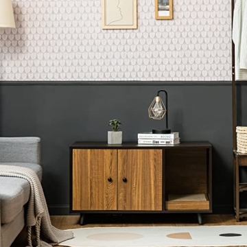 Stylish Tangkula Cat Litter Box Enclosure for Large Cats