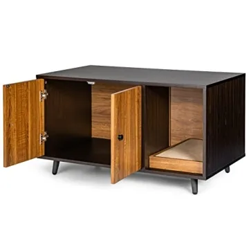 Stylish Tangkula Cat Litter Box Enclosure for Large Cats