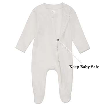 Aablexema Organic Cotton Baby Footies Pajamas with Mittens - Neutral Newborn Infant Zip Up Sleep Pla...