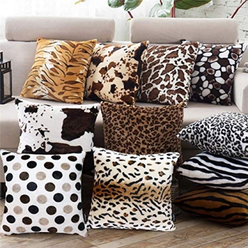 Faylapa 4 Pack Leopard Print Pillow Covers for Home Decor