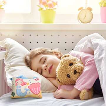 Qunclay Tooth Fairy Pillow with Pocket Kids Keepsake Pouch Tooth Fairy Gifts for Girl and Boy, 3.9 x 5.9 Inches(Lovely Style)