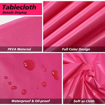 Hot Pink Plastic Table Cloth 4 Pack Disposable Plastic Table Cloth Party Table Cover Girls Party Table Clothes for Baby Shower Gender Reveal Birthday Party Decorations 54" X 72" (Hot Pink 4 Pack)