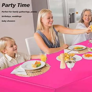 Hot Pink 4 Pack Plastic Table Cloth for Parties