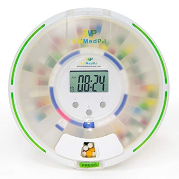 EziMedPil Automatic Pill Dispenser with Alarm, Sound & Light, Locked 28-Day Medication Dispenser for...