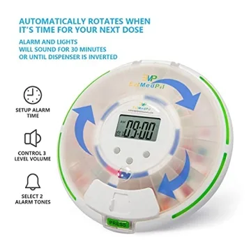 EziMedPil Automatic Pill Dispenser with Alarms & Light