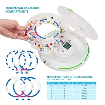 EziMedPil Automatic Pill Dispenser with Alarms & Light