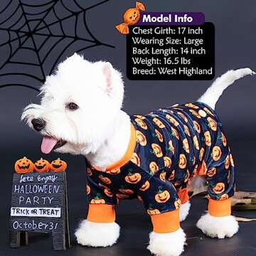 KYEESE Dog Pajamas Halloween for Small Dogs Pumpkin Dog Pjs Onesie Stretchable Soft Material Pet Pajamas