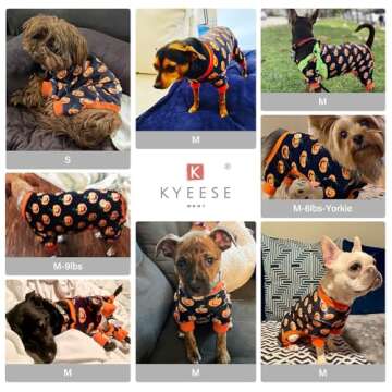 KYEESE Dog Pajamas Halloween for Small Dogs Pumpkin Dog Pjs Onesie Stretchable Soft Material Pet Pajamas