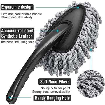 Shopping GD Multi-Functional Car Duster Cleaning Dirt Dust Clean Brush Dusting Tool Mop Gray Car Cle...